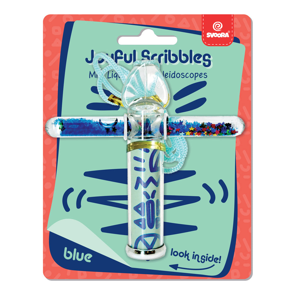Svoora kaleidoskopas su tūbele, Mėlyni raštai, 10 cm – Pupuliuk.lt