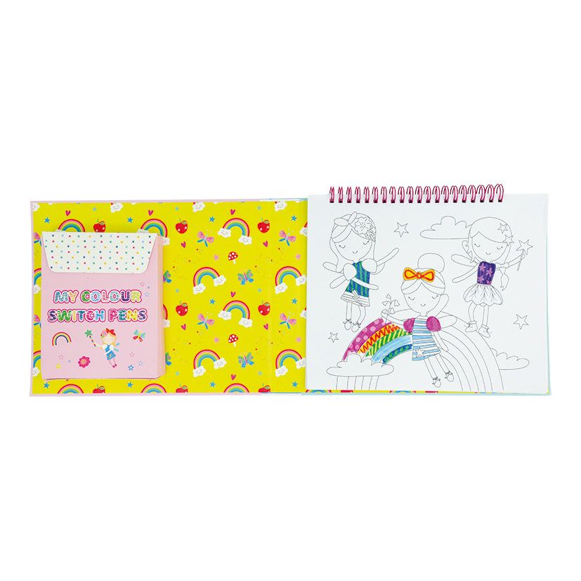Spalvinimo knygelė su magiškais flomasteriais, Vaivorykštės fėja – Pupuliuk.lt