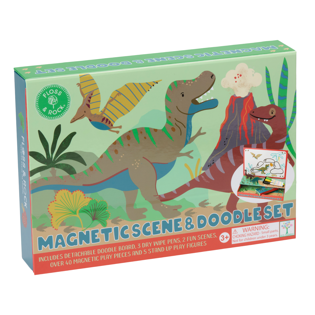 Magnetinis žaidimas ir piešimo rinkinys, Dinozaurai – Pupuliuk.lt
