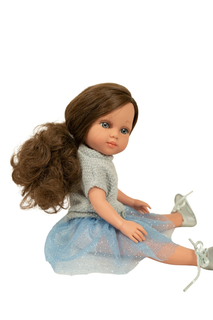 Arias lėlė mergaitė Carlota mėlynu sijonėliu, 36 cm – Pupuliuk.lt