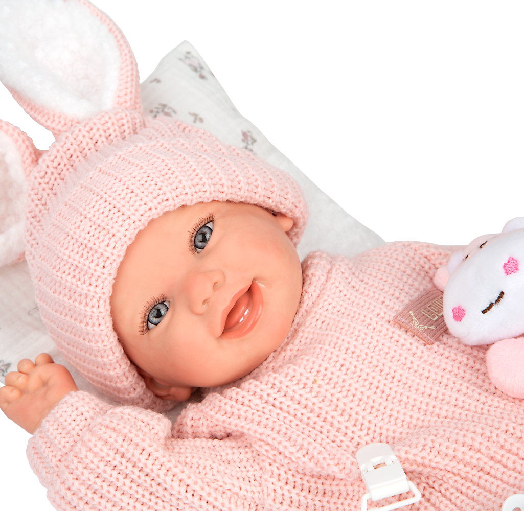 Arias Reborn lėlė kūdikėlis rožiniais rūbeliais, Lucia, 45 cm – Pupuliuk.lt