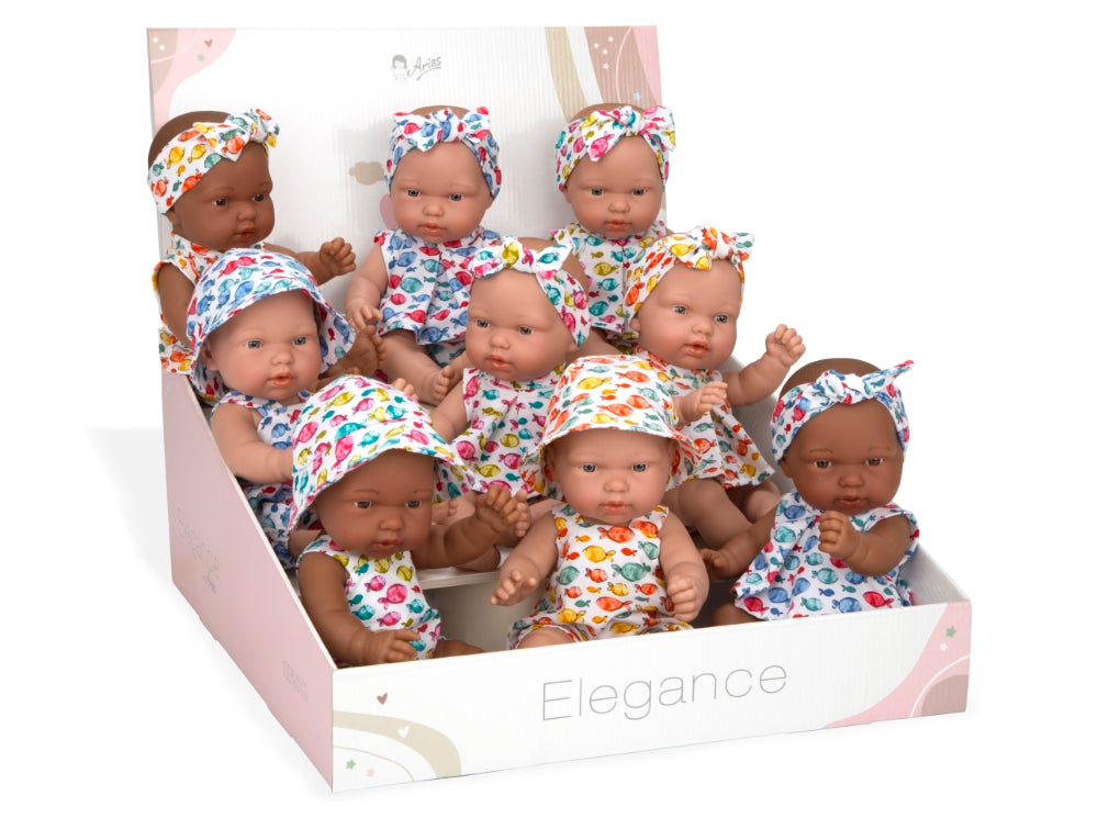 Lėlytės su rūbeliais žuvyčių raštais, 26 cm – Pupuliuk.lt