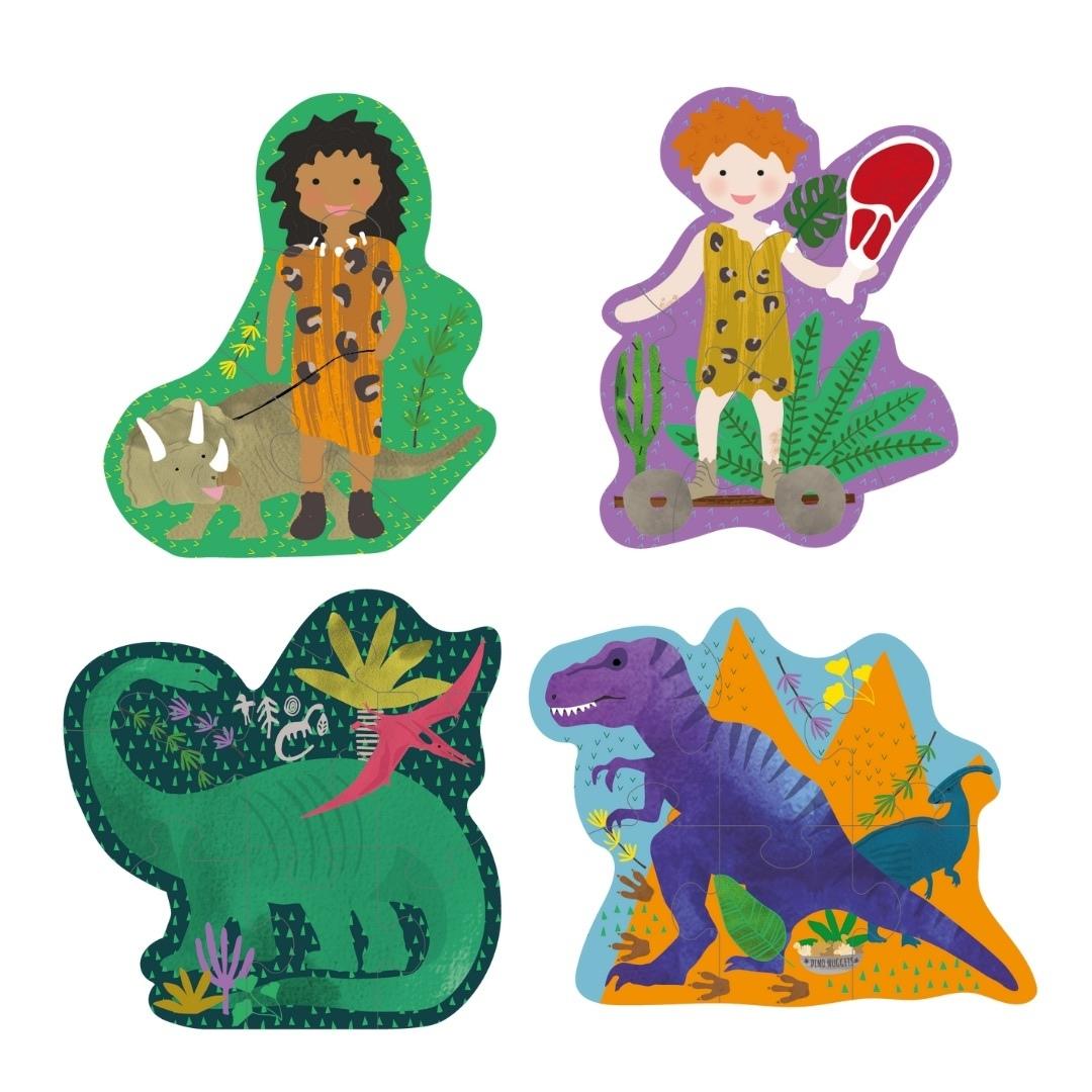 Mano pirmosios dėlionės, Dinozauras, 4 dėlionės (3, 4, 6, 8 detalių) – Pupuliuk.lt