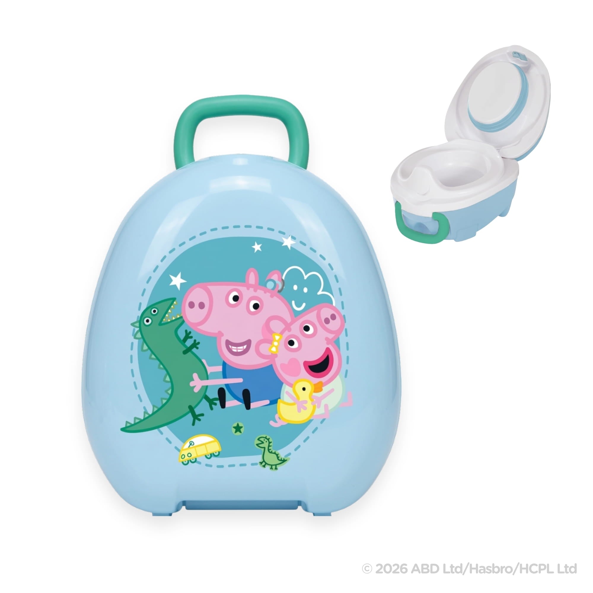 Mokomasis nešiojamas naktipuodis George Pig, mėlyna pastelė – Pupuliuk.lt