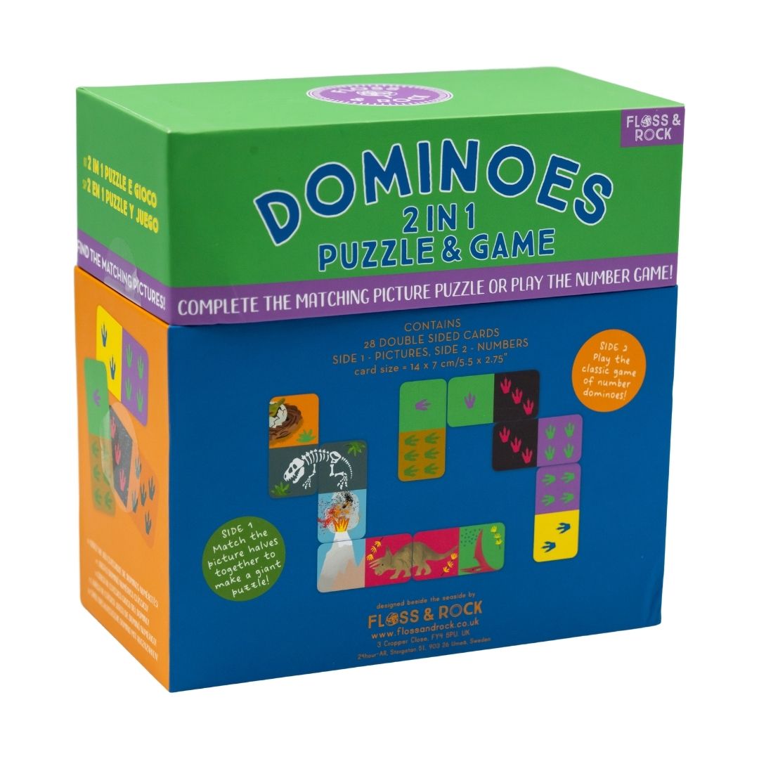 Žaidimas domino-dėlionė 2in1, Dinozaurai – Pupuliuk.lt