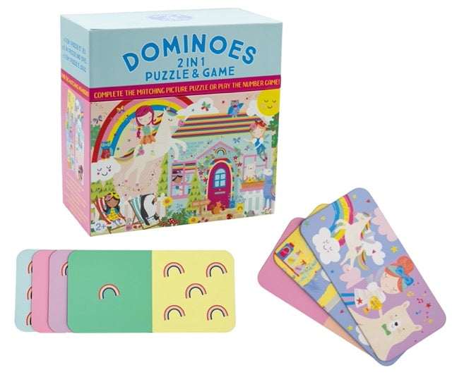 Žaidimas domino-dėlionė 2in1, Vaivorykštės fėja – Pupuliuk.lt