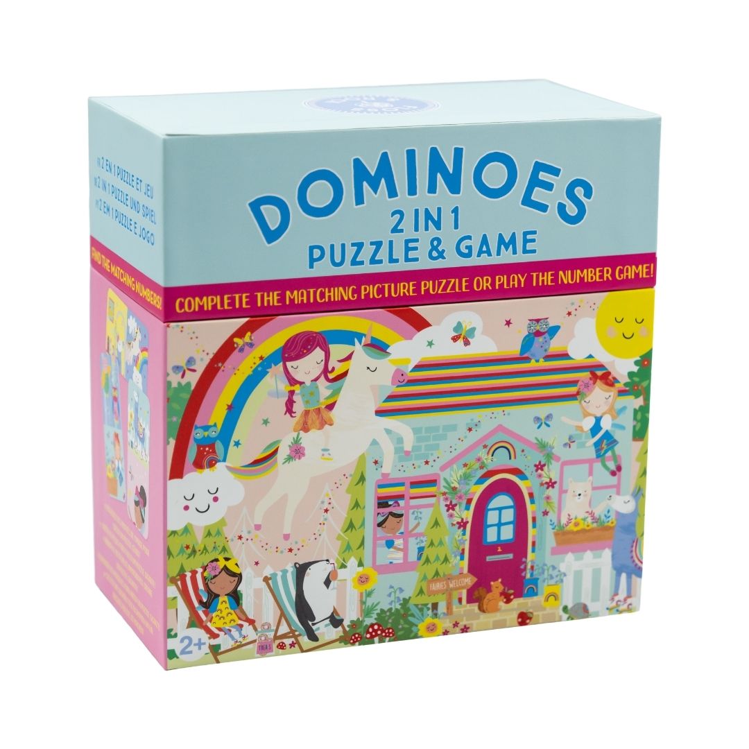 Žaidimas domino-dėlionė 2in1, Vaivorykštės fėja – Pupuliuk.lt