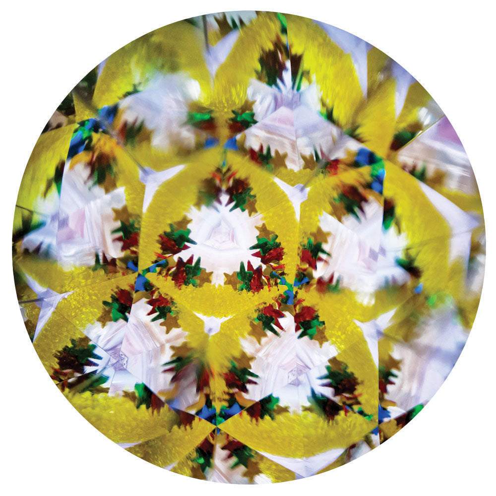 Svoora kaleidoskopas su tūbele, Geltoni raštai, 10 cm – Pupuliuk.lt