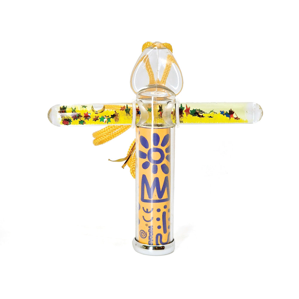 Svoora kaleidoskopas su tūbele, Geltoni raštai, 10 cm – Pupuliuk.lt