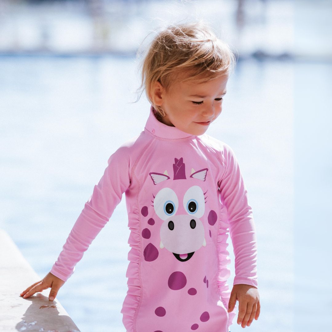 Maudymosi kostiumas, Rožinis Drakonas 3-4 m. – Pupuliuk.lt