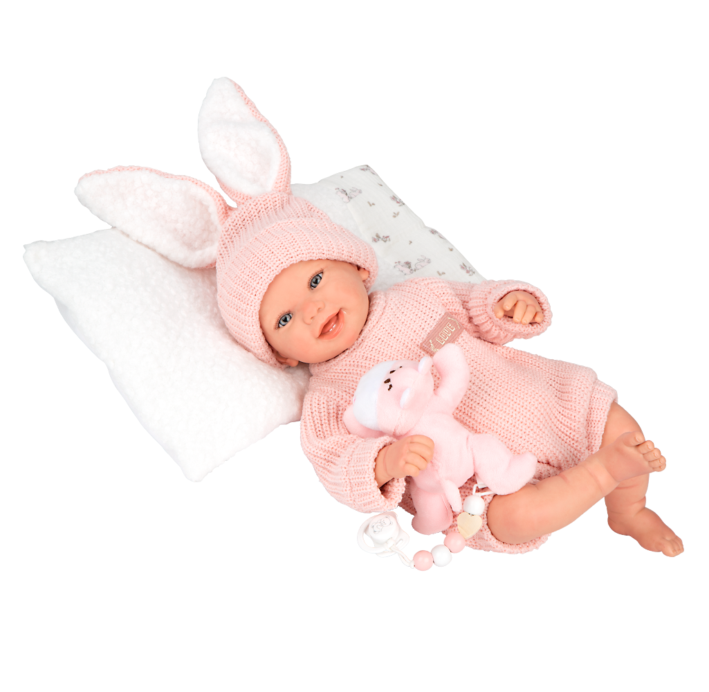 Arias Reborn lėlė kūdikėlis rožiniais rūbeliais, Lucia, 45 cm – Pupuliuk.lt