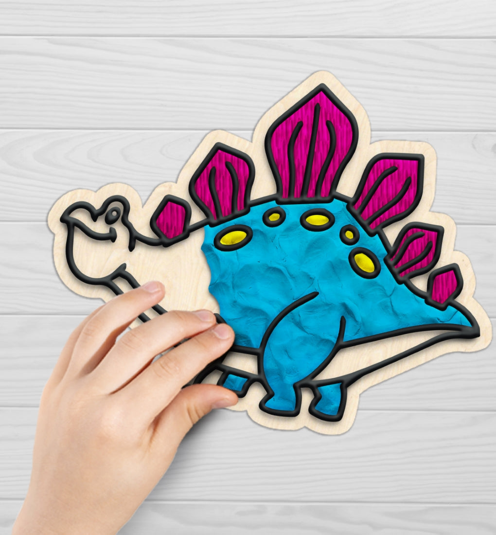 Splat Planet kūrybinis modelino rinkinys su mediniais Dinozaurais – Pupuliuk.lt