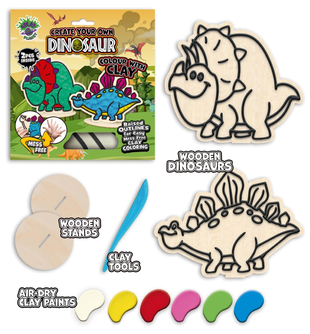 Splat Planet kūrybinis modelino rinkinys su mediniais Dinozaurais – Pupuliuk.lt