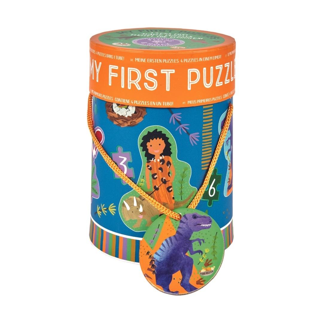 Mano pirmosios dėlionės, Dinozauras, 4 dėlionės (3, 4, 6, 8 detalių) – Pupuliuk.lt