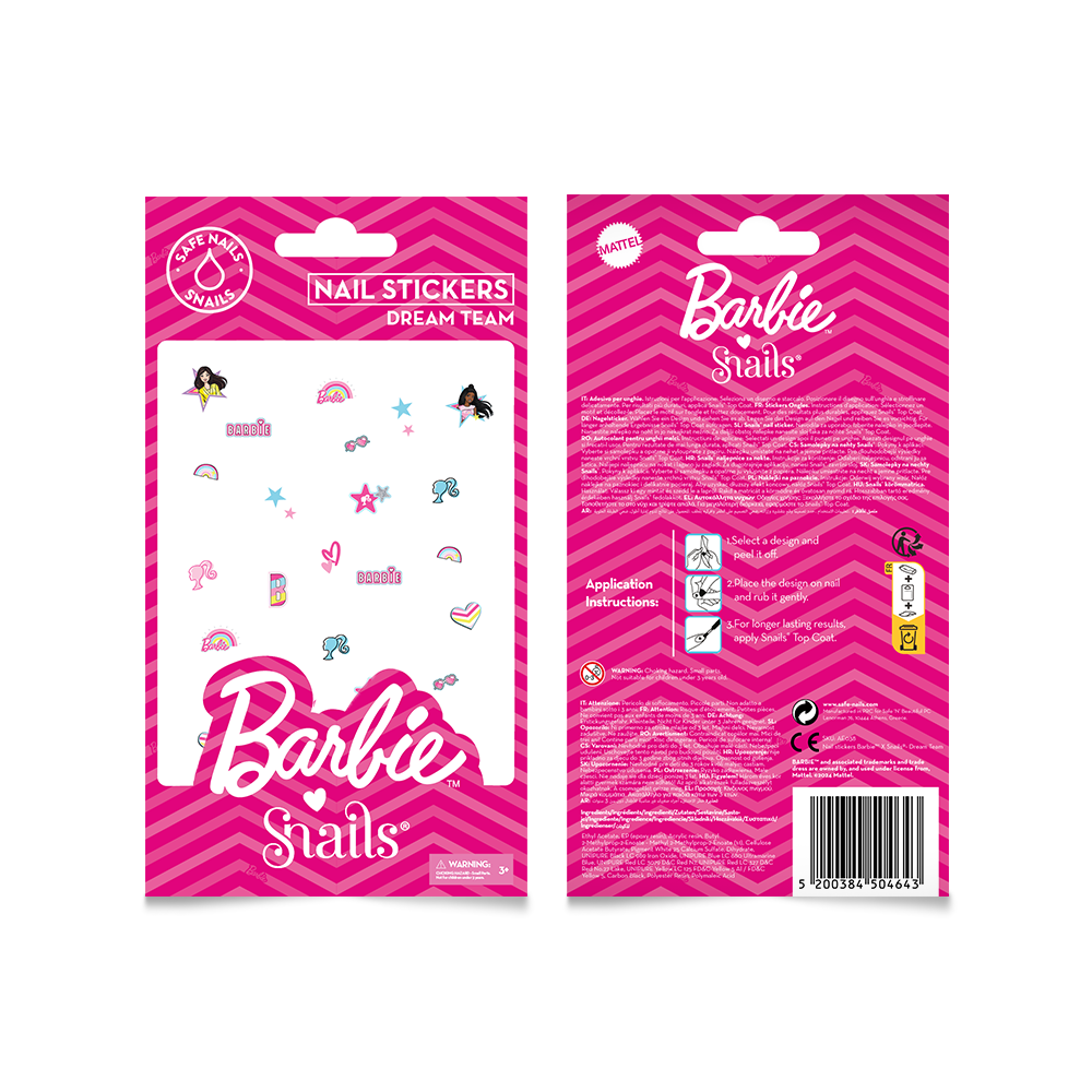 Barbie Snails nagų lipdukai, Dream Team – Pupuliuk.lt
