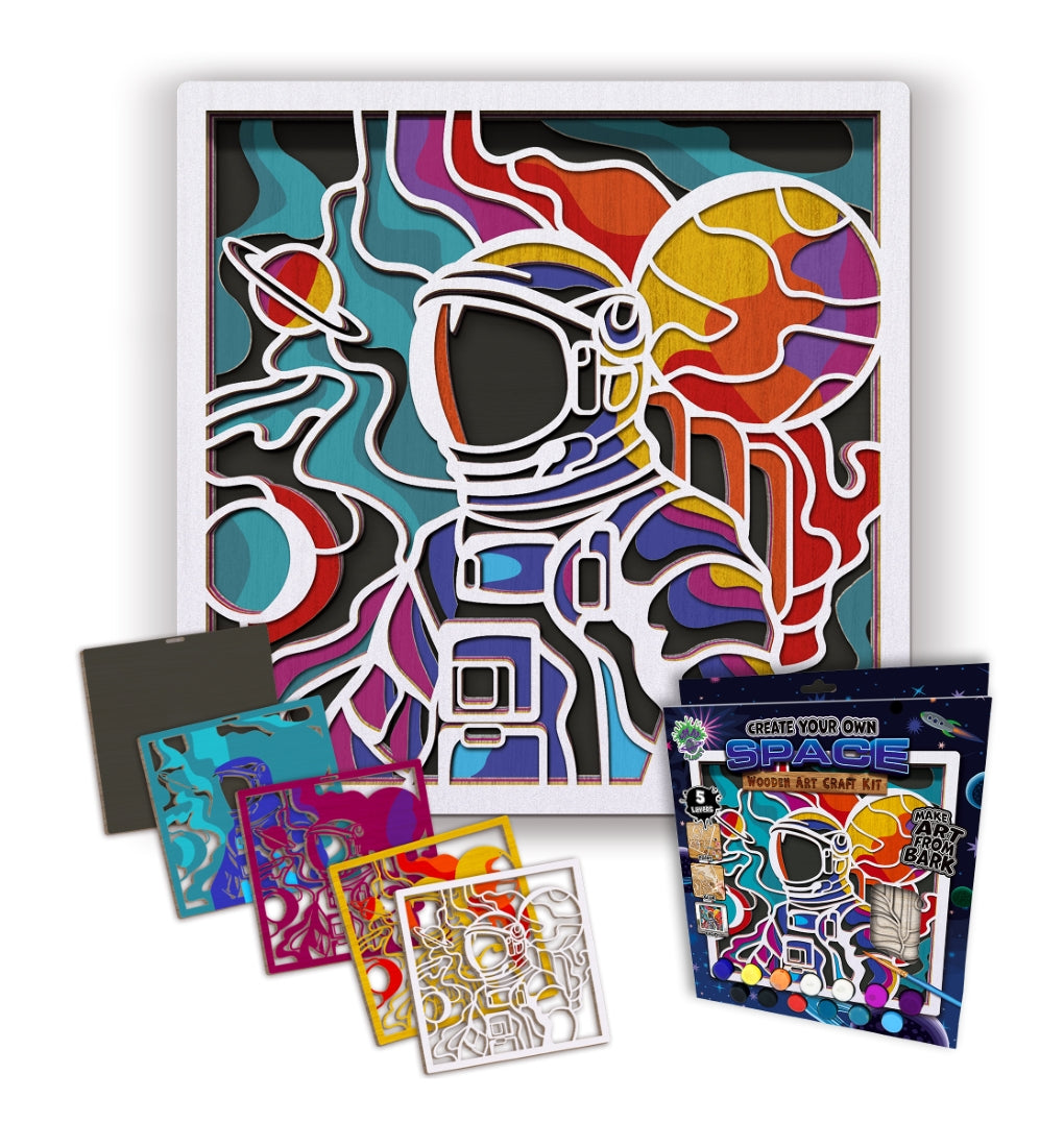 Splat Planet medinis 3D spalvinimo paveikslas, Kosmosas – Pupuliuk.lt