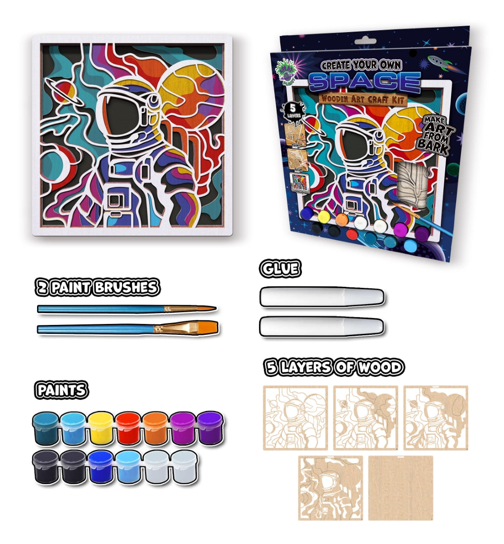 Splat Planet medinis 3D spalvinimo paveikslas, Kosmosas – Pupuliuk.lt
