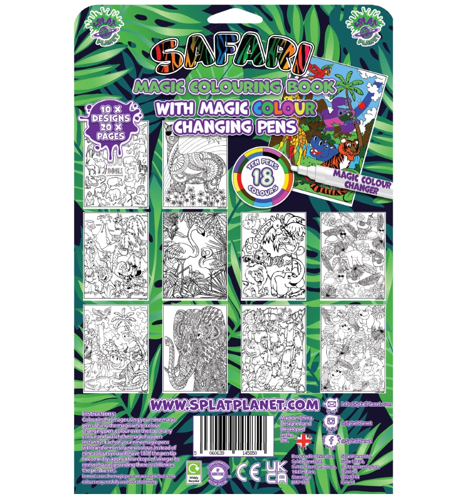Splat Planet magiška spalvinimo knygelė SAFARI – Pupuliuk.lt