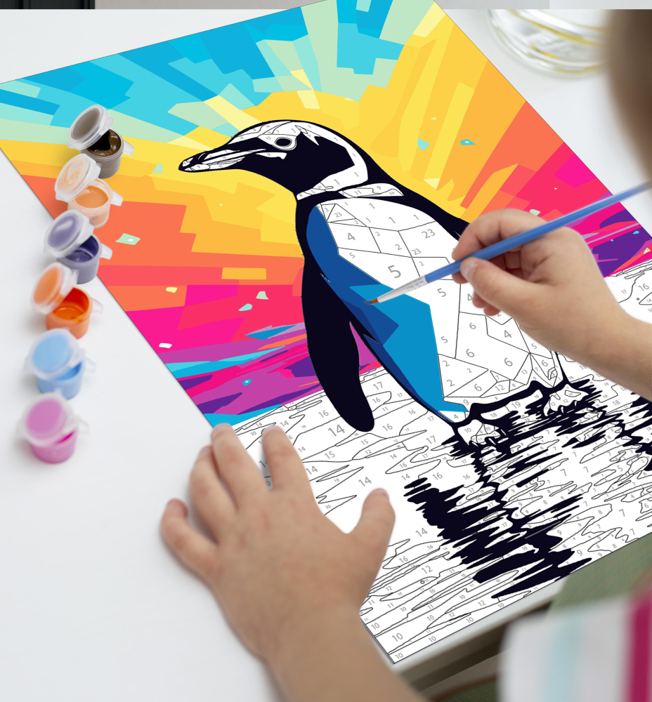 Splat Planet tapyba pagal skaičius, PINGVINAS 30x40 cm – Pupuliuk.lt