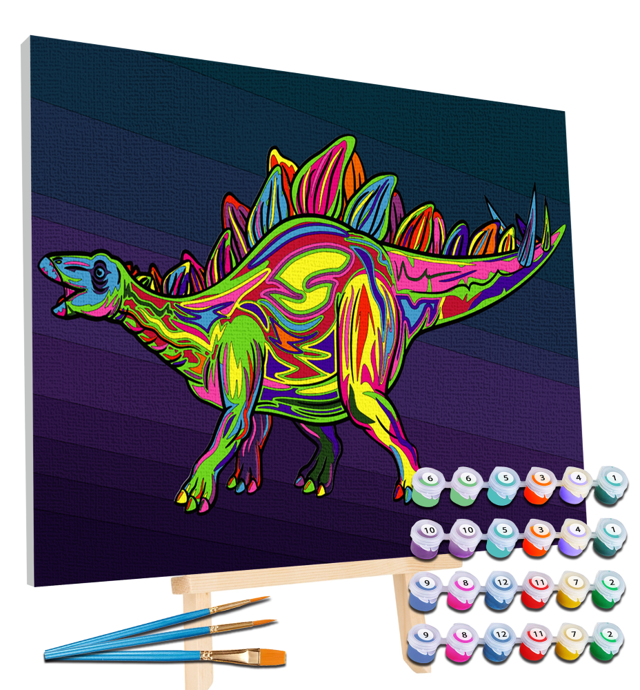 Splat Planet tapyba pagal skaičius, STEGOZAURAS 30x40 cm – Pupuliuk.lt
