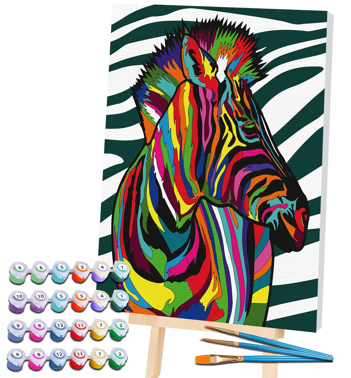Splat Planet tapyba pagal skaičius, ZEBRAS 30x40 cm – Pupuliuk.lt