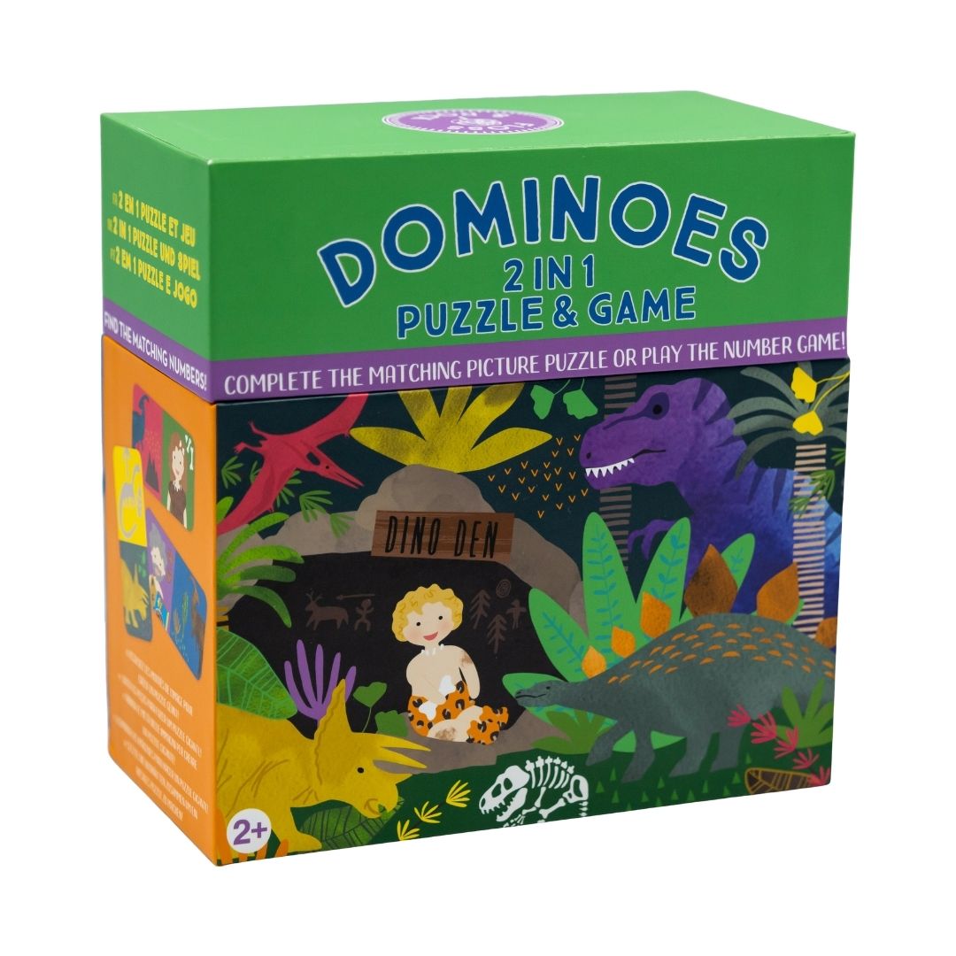 Žaidimas domino-dėlionė 2in1, Dinozaurai – Pupuliuk.lt