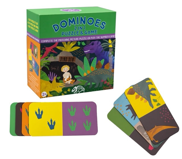 Žaidimas domino-dėlionė 2in1, Dinozaurai – Pupuliuk.lt